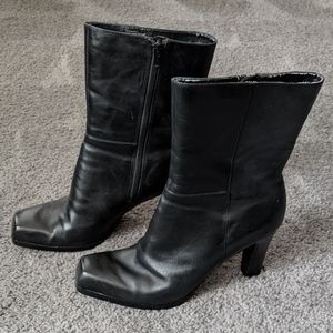 Nine West Dalilaho Leather Ankle Boots (Black) 12 US / 44 EU